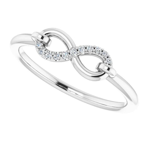 Band 1 Carat Infinity Diamond Promise Ring White Gold 14K
