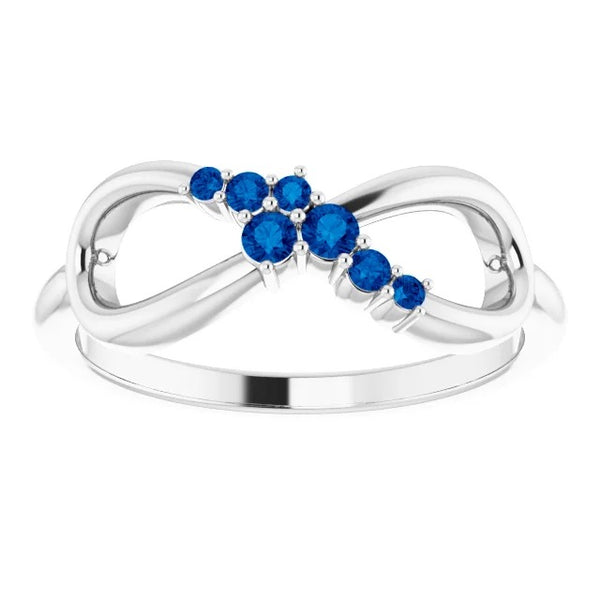 Wedding Anniversary Band New Amazing Blue Sapphire Infinity Jewelry 