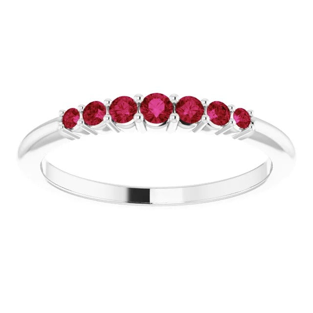 Best Quality Stylish Anniversary Band Burmese Rubies    White Gold Jewelry Band 