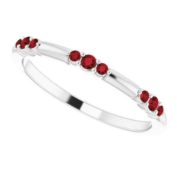 Gemstone Ring Wedding Band 0.60 Carats Ruby Women Jewelry