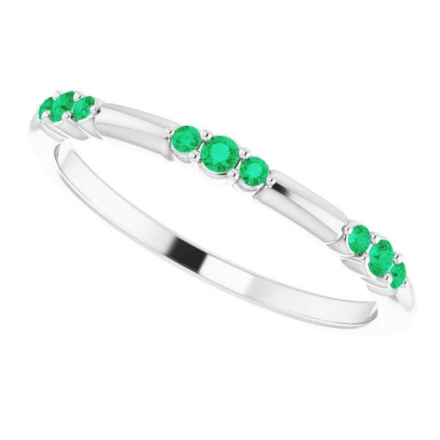 Band Band Columbian Green Emeralds 0.60 Carats Women Jewelry
