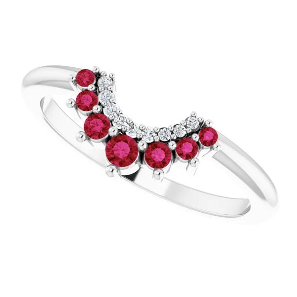  Diamond & Ruby Women Jewelry Gemstone Ring