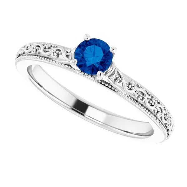 Fancy Sparkling  Sapphire Solitaire Ceylon Blue Jewelry