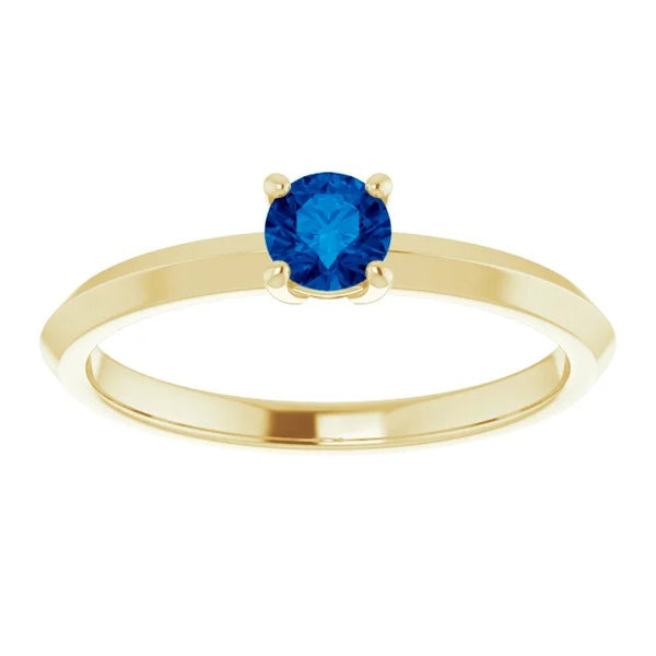 New Solitaire Ring Blue Sapphire Yellow Gold  Jewelry