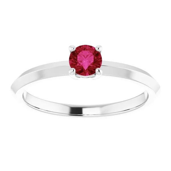 Ladies Solitaire Ruby Prong Setting Jewelry New Gemstone Ring