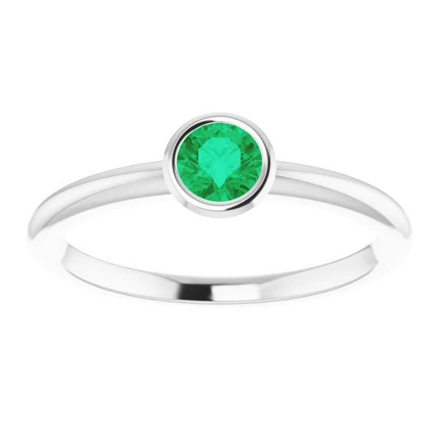 Solitaire Engagement New Amazing Bezel Setting Gemstone Ring
