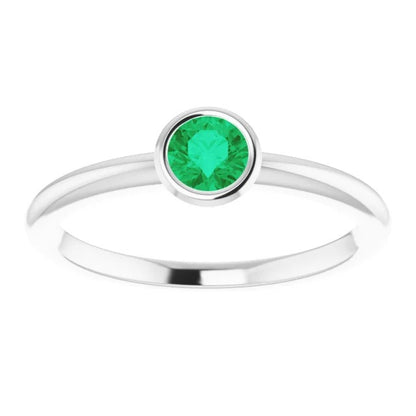 Solitaire Engagement New Amazing Bezel Setting Gemstone Ring