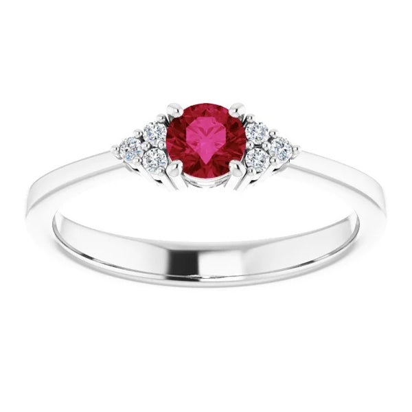 Diamond Ring  Fancy Lady’s  Burmese Ruby Jewelry New Gemstone Ring