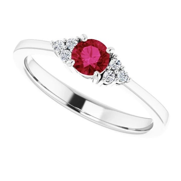 Gemstone Ring Diamond Ring Burmese Ruby Jewelry New
