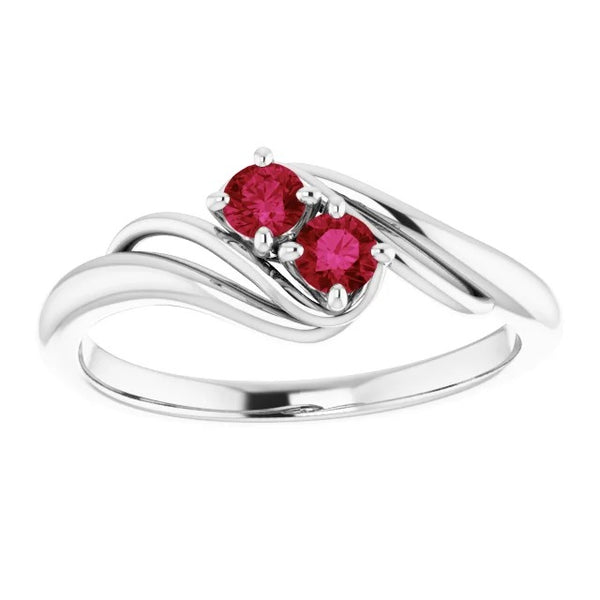 Prong Setting Style  Ruby White Gold  Gemstone Ring