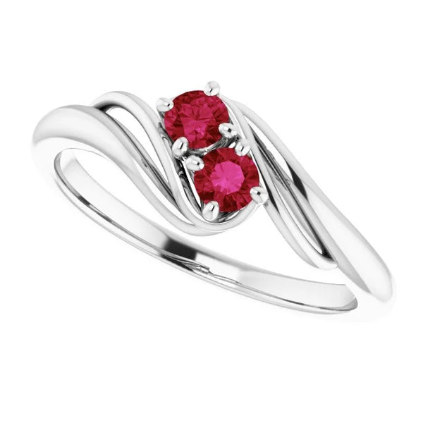 Prong Setting Style  Ruby White Gold  