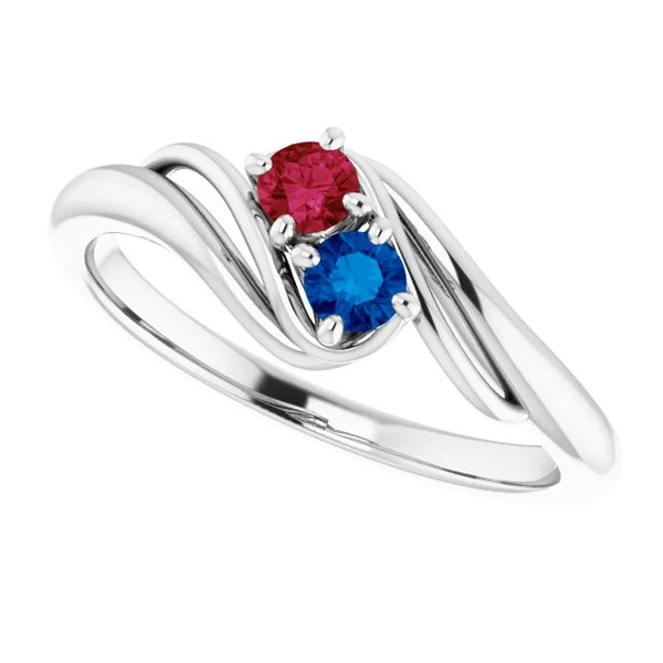Gemstone Ring Ring 0.50 Carats Ceylon Sapphire Ruby Twisted Style Women Jewelry