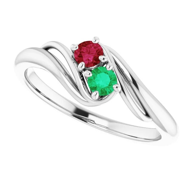 Ring Columbian Green Emerald & Ruby  Women Jewelry New Gemstone Ring