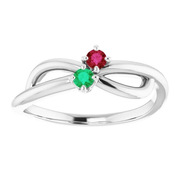 Burma Ruby  Best  Green Emerald Infinity Twist Style Women Jewelry 