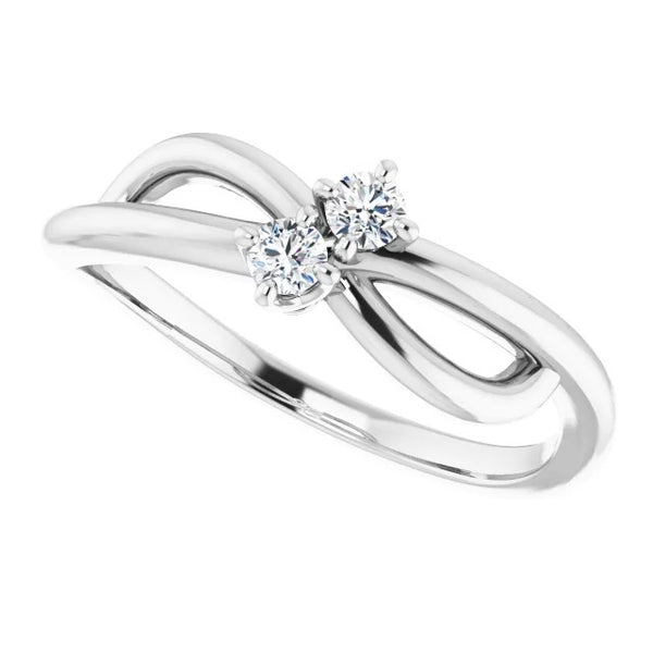 Engagement Ring Diamond Ring 0.30 Carats U Prong Setting Infinity Twist Jewelry New