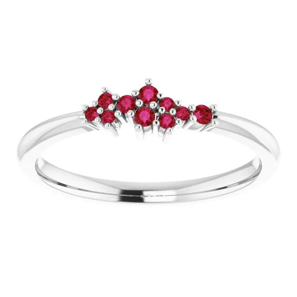 Band Burma Ruby Ladies  Women Jewelry Gemstone Ring
