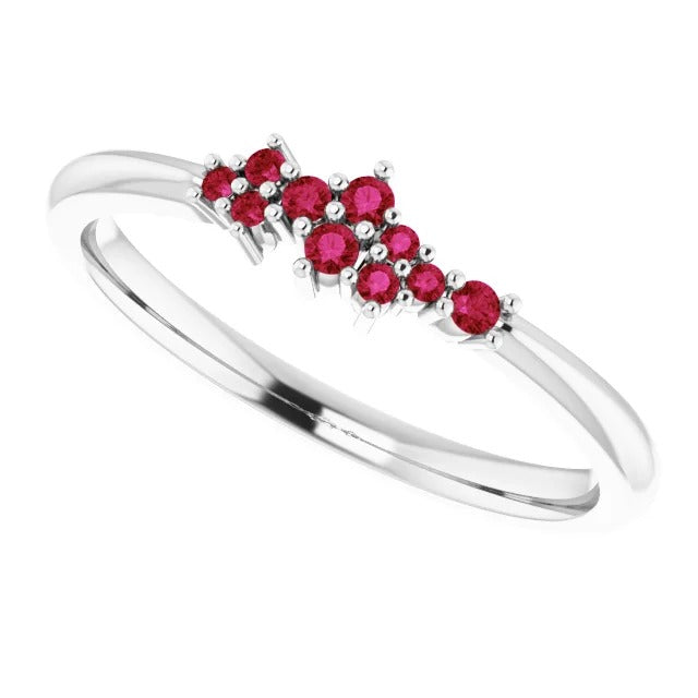 Gemstone Ring Prong Setting Ring Ruby Stones White Gold 14K 1 Carat