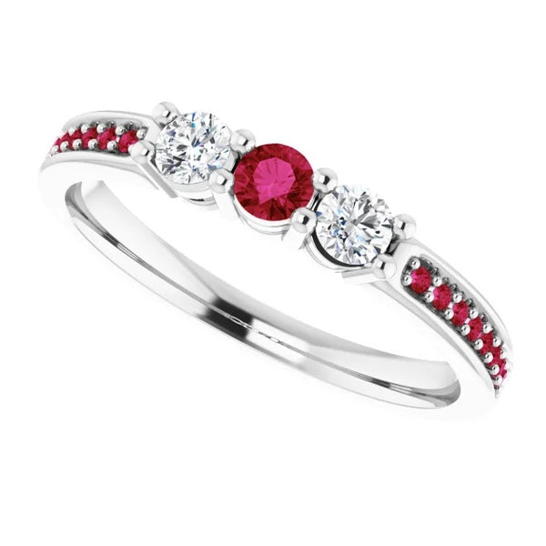 Gemstone Ring Diamond Ring 1.07 Carats Burmese Ruby Women Jewelry New