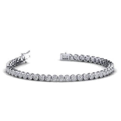 Lab Grown Diamond Bracelet Round Solid 5 Carats White Gold
