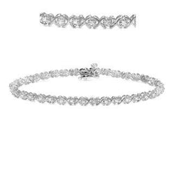 Lab Grown Diamond Bracelet White Gold 3.50 Carats White Round Jewelry