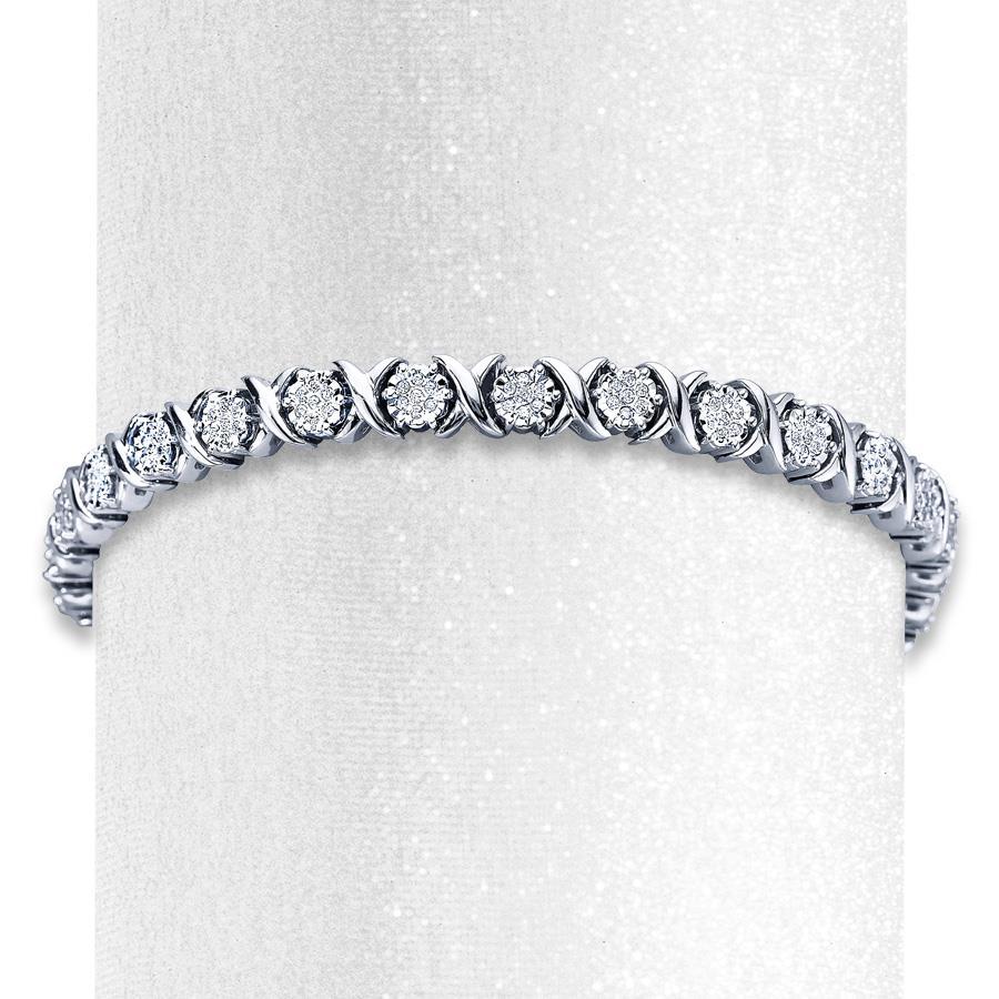 Lab Grown Diamond Bracelet White Round White Gold 3 Carats