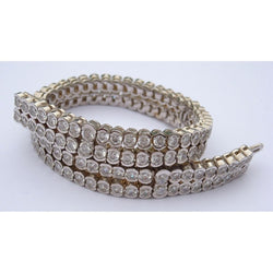 Natural Diamond Carpet Tennis Bracelet Round Bezel Set 7.20 Carats