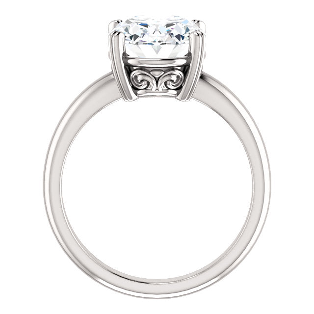 Lab Grown Diamond Solitaire Ring 4 Carats Double Claw Prong Setting Jewelry  