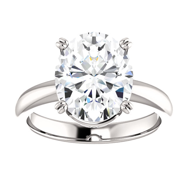 Lab Grown Diamond Solitaire Ring 4 Carats Double Claw Prong Setting Jewelry