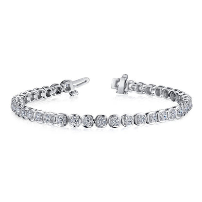 Lab Grown Diamond Tennis Bracelet 5.85 Ct. Round 39 Stones WG 10K