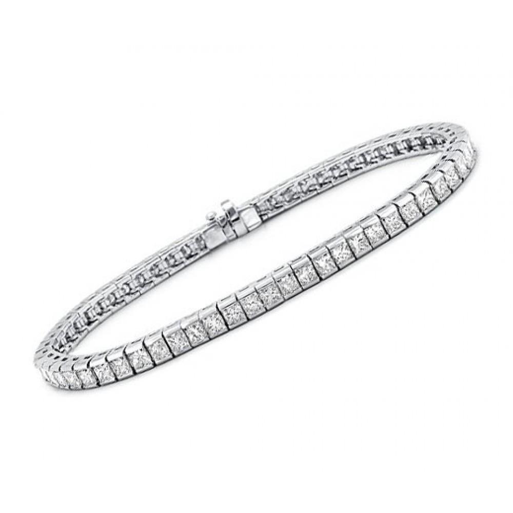 Lab Grown Diamond Tennis Bracelet 9 Carats White Gold Women Jewelry