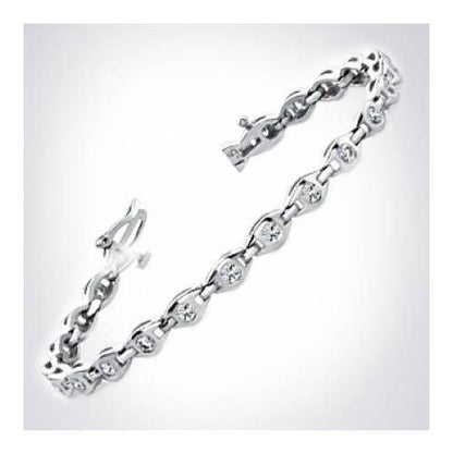 Lab Grown Diamond Tennis Bracelet White Gold Jewelry 3.30 Carats