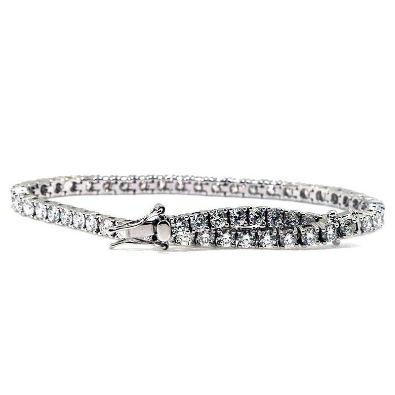 Lab Grown Diamond Tennis Fine Bracelet Round Cut 3.60 Carats White Gold