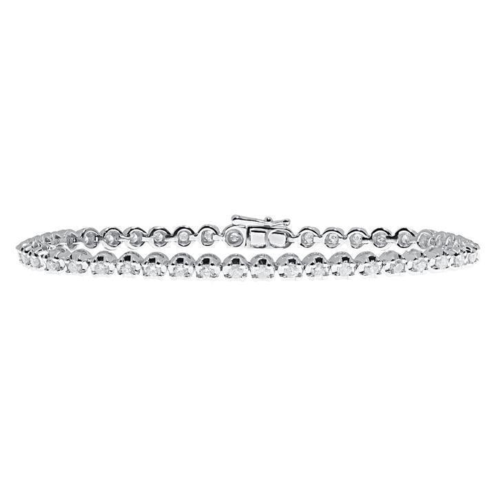 Lab Grown Diamonds Tennis Bracelet 8.10 Carats Round Cut White Gold