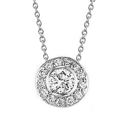 Ladies Gorgeous Lab Grown Diamonds Pendant 2.50 Carats Necklace White Gold 14K
