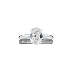 Genuine   Ladies Cushion Diamond Old Mine Cut Wedding Ring Set 3.50 Carats