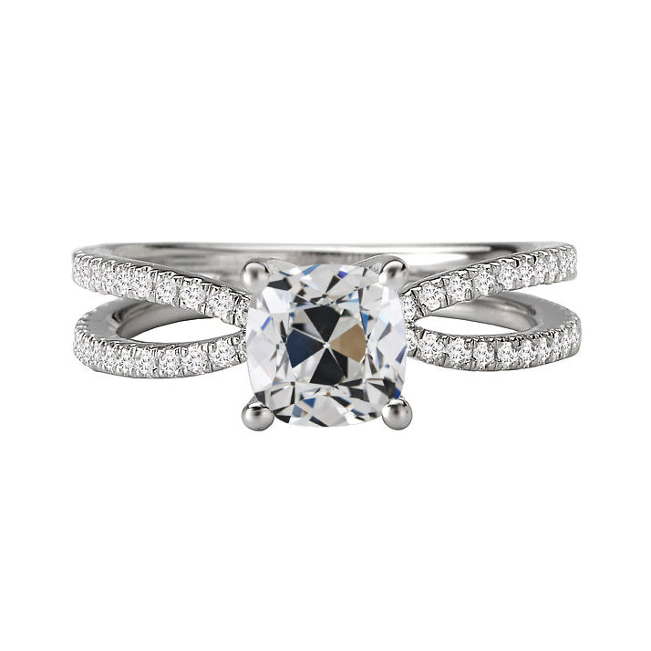 Ladies Old Miner Diamond Ring Pave