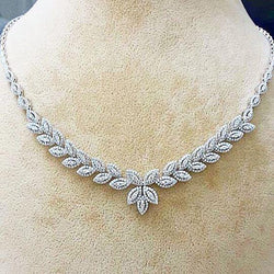 Ladies Custom Jewelry Small Round Cut Diamond Necklace