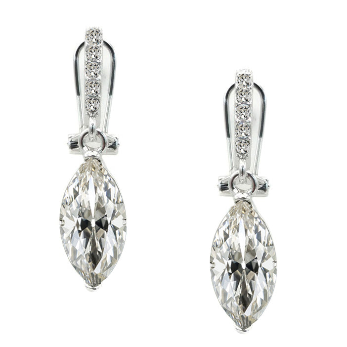 Ladies Diamond Marquise & Round Old Cut Drop Earrings 4.50 Carats