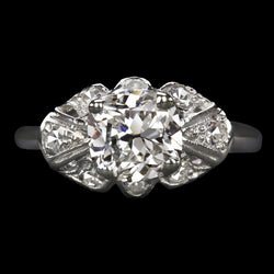 Real  Ladies Engagement Ring Cushion Old Miner Diamond 6 Carats 14K Gold