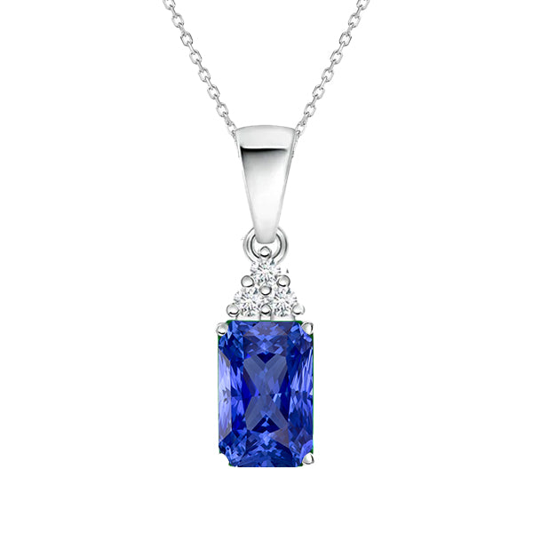 Pendant Radiant Sri Lankan Sapphire & Diamond