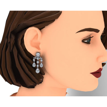 Ladies Gold Chandelier Earring