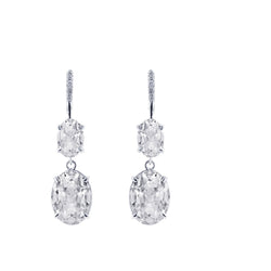 Ladies Gold Diamond Dangle Earrings Oval Shape Old Miner 5.50 Carats