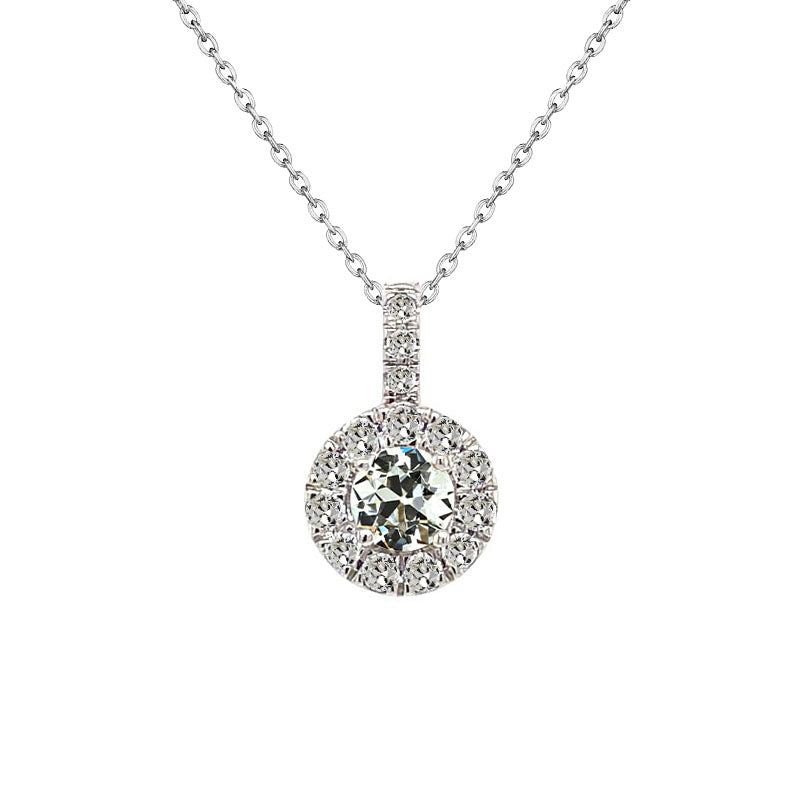 natural round diamond 2ct pendant front view
