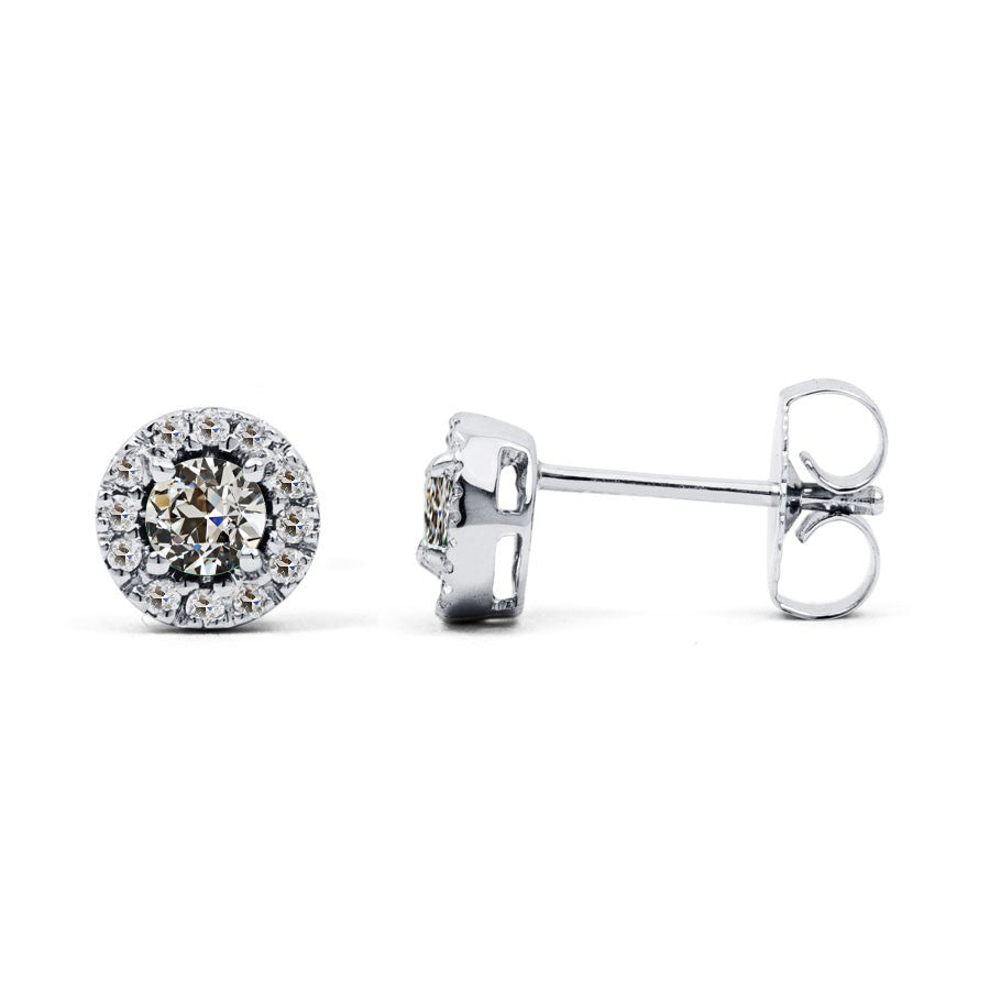 natural round diamond 3.50ct earring front view