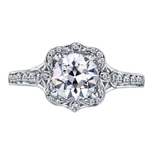 natural round diamond 3ct ring front view