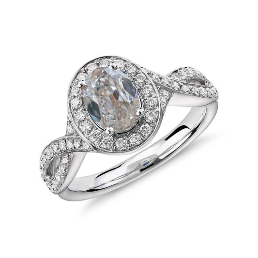 natural round diamond 5ct ring front view