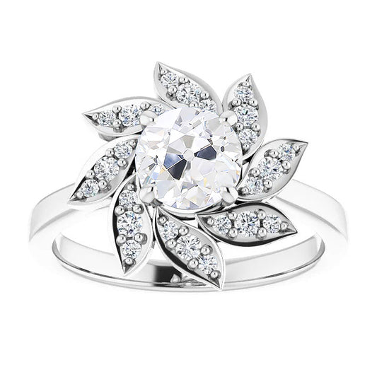 natural round diamond 4.50ct ring front view
