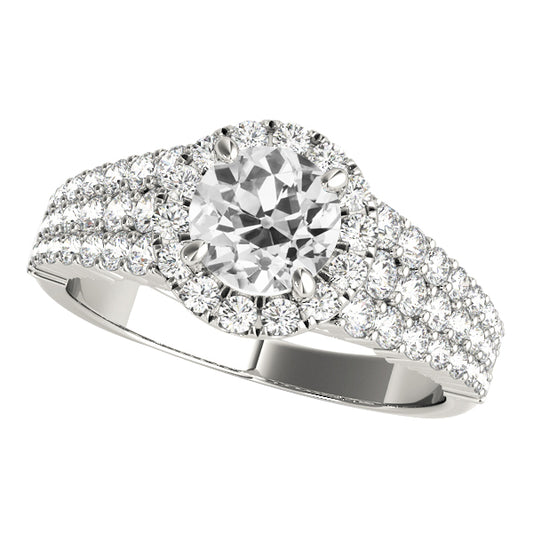 natural round diamond 5ct ring front view