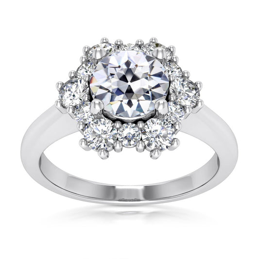 natural round diamond 8.50ct ring front view
