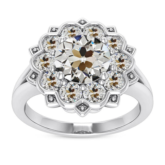 natural round diamond 9ct ring front view